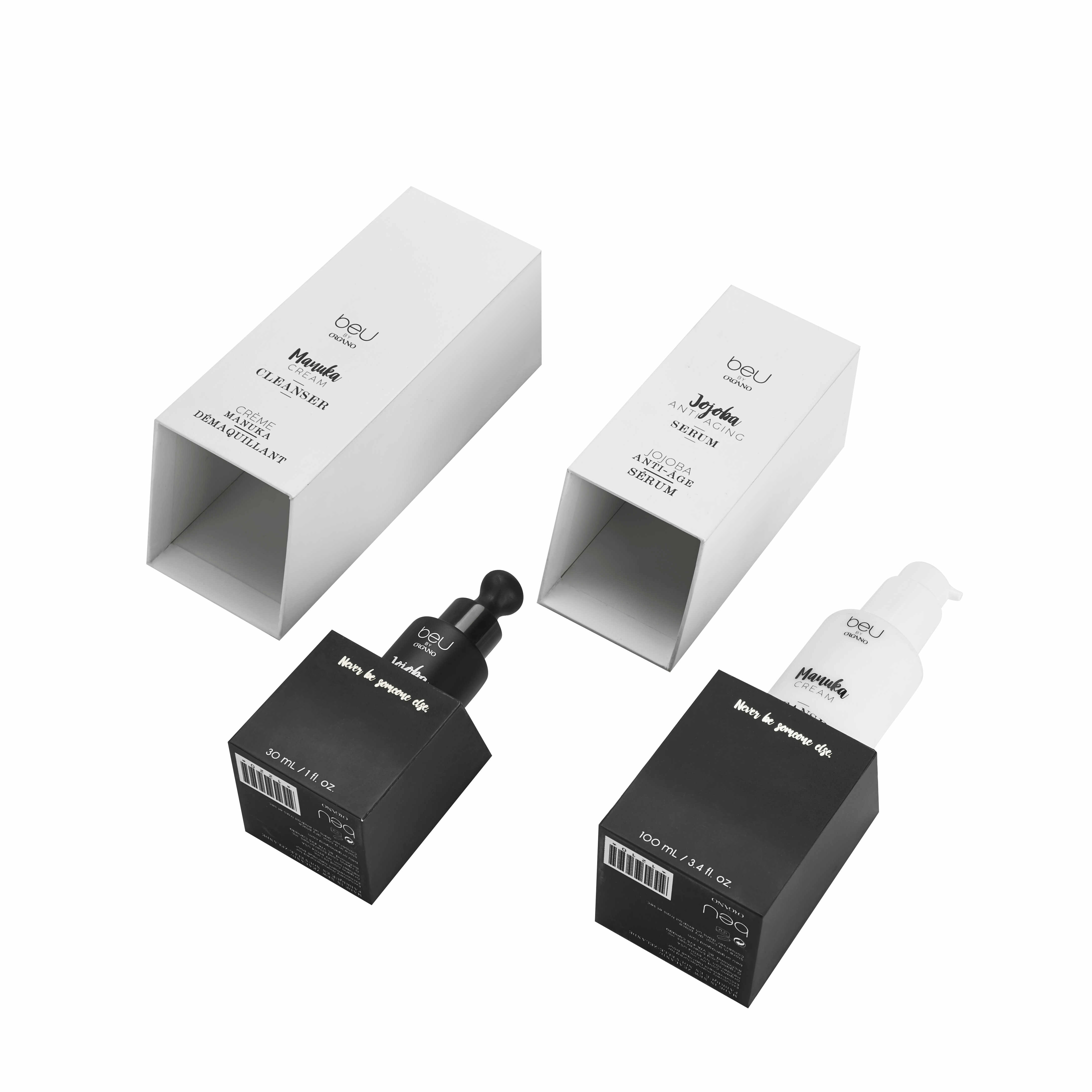 Black & White Luxury Perfume Packaging Box | Rigid Lid and Base Design for High-End Fragrance Presentation
