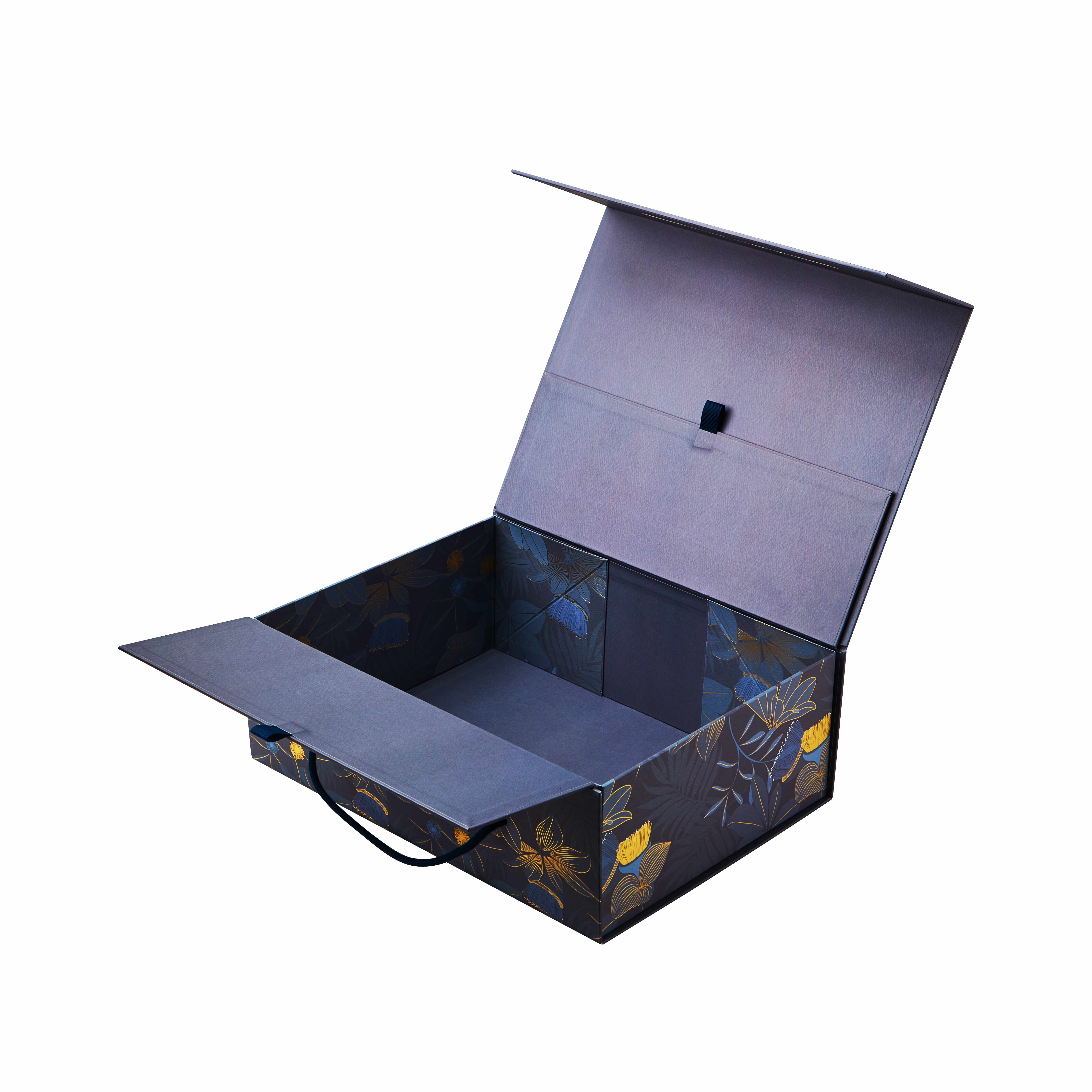 Custom Luxury Foldable Magnetic Carry Handle Box for Apparel Packaging