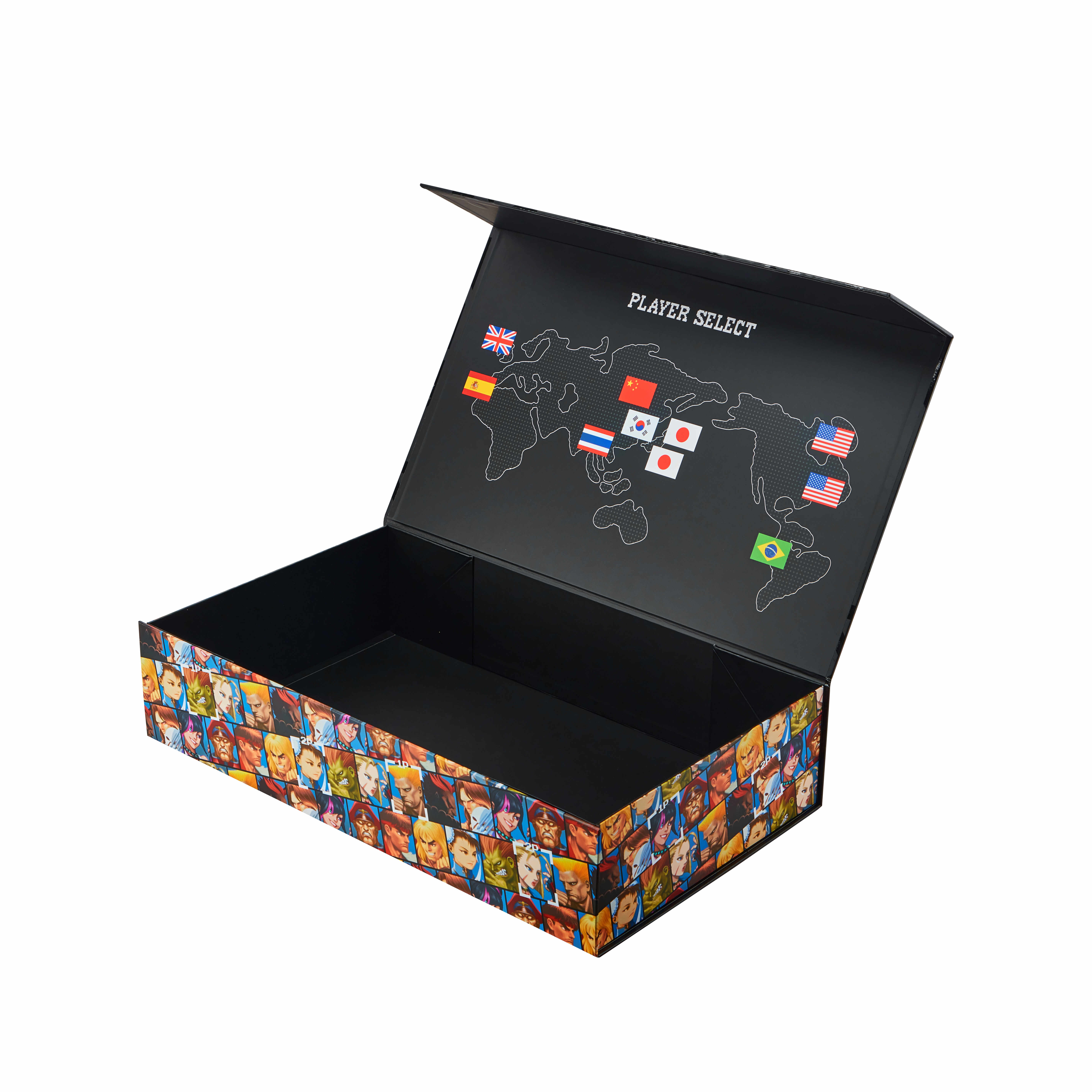 Custom Black Foldable Magnetic Rigid Box with Full UV Printing