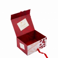 Custom Printing Luxury Magnetic Ribbon Rigid Paper Folding Box