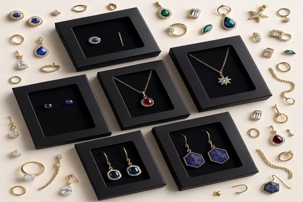 Custom Jewelry Boxes Wholesale Luxury Lid and Base Box Packaging with Logo