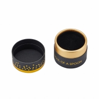    Luxury black texture paper custom foil logo UV rigid tube for body spray