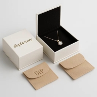 Customized Gold Foil Logo Flip Top Magnetic Rigid Paperboard Jewelri Box With Velvet Envelope For Jewellery