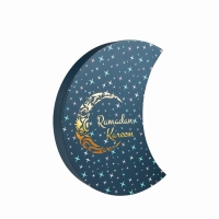 Premium Moon-Shaped Ramadan Chocolate Box | Gold Foil | Food-Grade