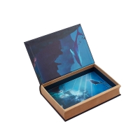  Custom Luxury Premium Color Blue Rigid Cardboard with Magnetic Flap Packaging Book Style Gift Box