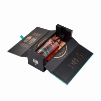 Custom Personalized Premium Natural Empty Double-Door Paper Wine Box Packaging With Foil-Stamped Logo