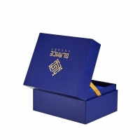 Custom Premium Flip-Top Watch Box With Gold Foil Logo - Rigid Paperboard Single Watch Case With Drawer