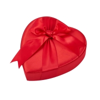 Red Heart-Shaped Rigid Lid and Base Gift Box with Ribbon Bow | Custom Romantic Packaging for Special Gifts