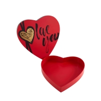 Custom  Rigid Cardboard Heart Shape Chocolate Lid Paper Gift Box  