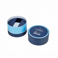 Custom Premium Rigid Hard Cardboard Silver Foil Stamped Paper Tube Round Cylindrical Watch Box for Caja de relojes