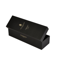 Custom Design Foil logo Magnetic Closure Rigid Black PU leather 750ml Wine Bottle Packaging Box With EVA Foam Insert