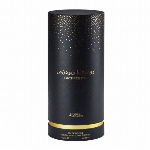    Luxury black texture paper custom foil logo UV rigid tube for body spray