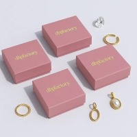 Customized Gold Foil Logo Flip Top Magnetic Rigid Paperboard Jewelri Box With Velvet Envelope For Jewellery
